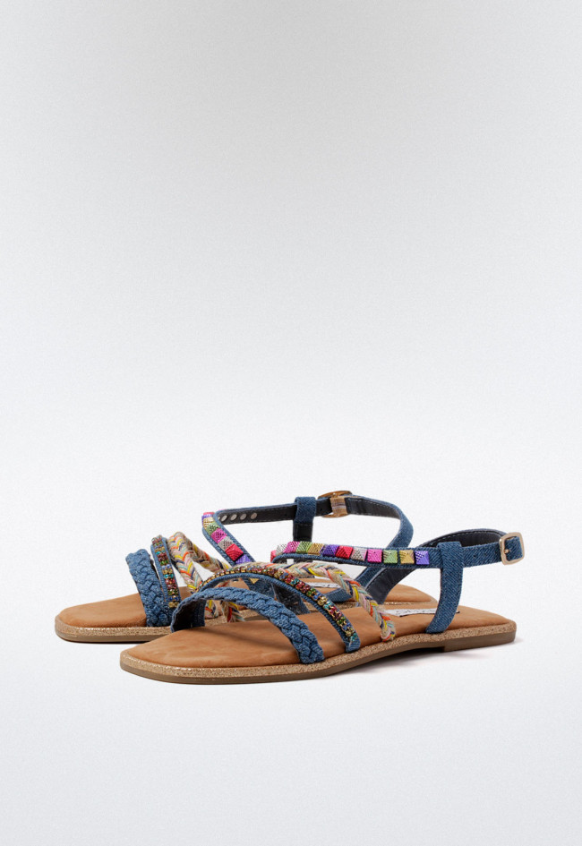 Sandalia abalorios de mujer jeans VAS 966041