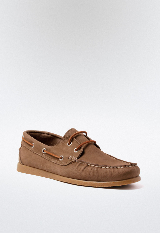 Zapato náutico de hombre taupe Benson 84386