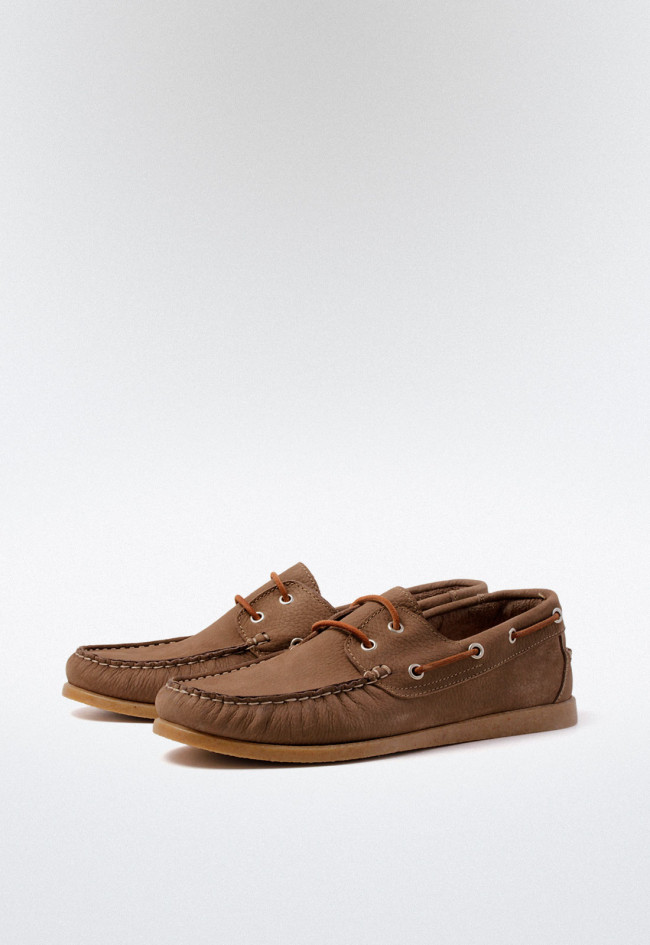Zapato náutico de hombre taupe Benson 84386