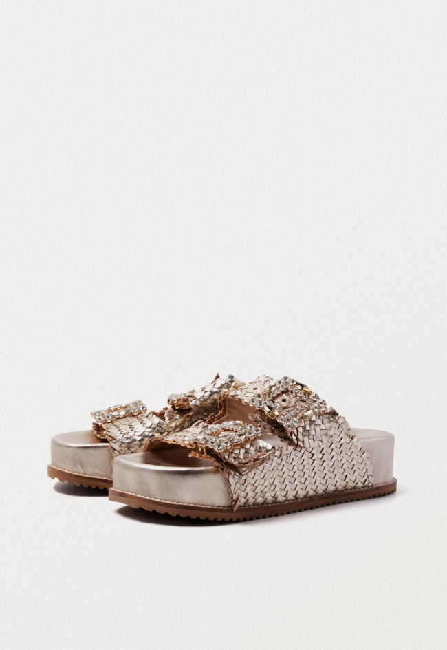 Sandalia hebillas brillo de mujer oro Glo 24 e 212 mary