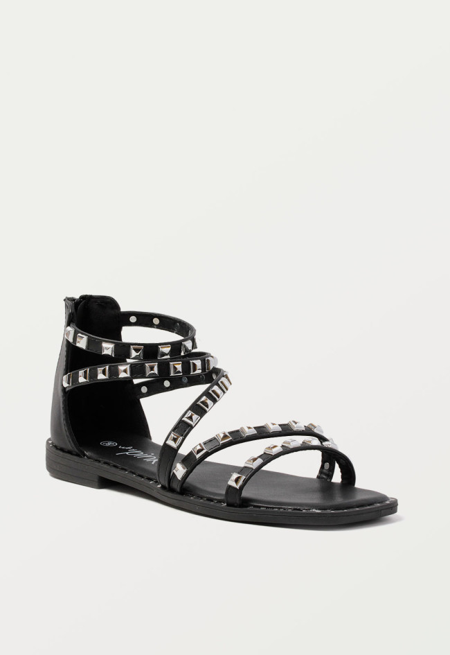 Sandalia con tachas de mujer negro Why Pink? 60-2069