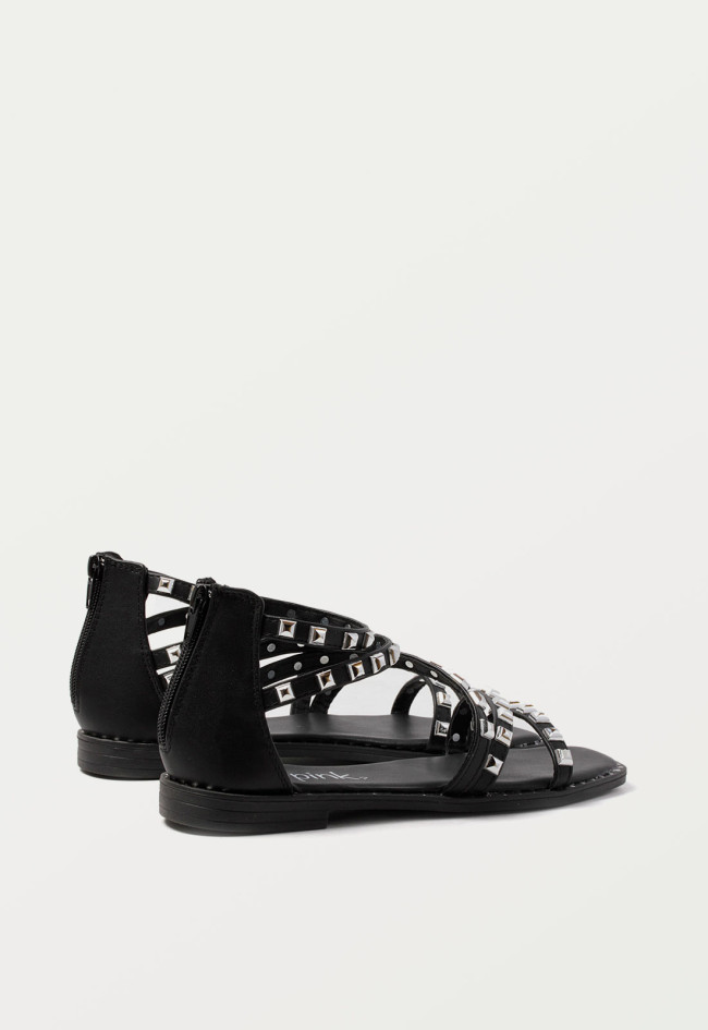 Sandalia con tachas de mujer negro Why Pink? 60-2069