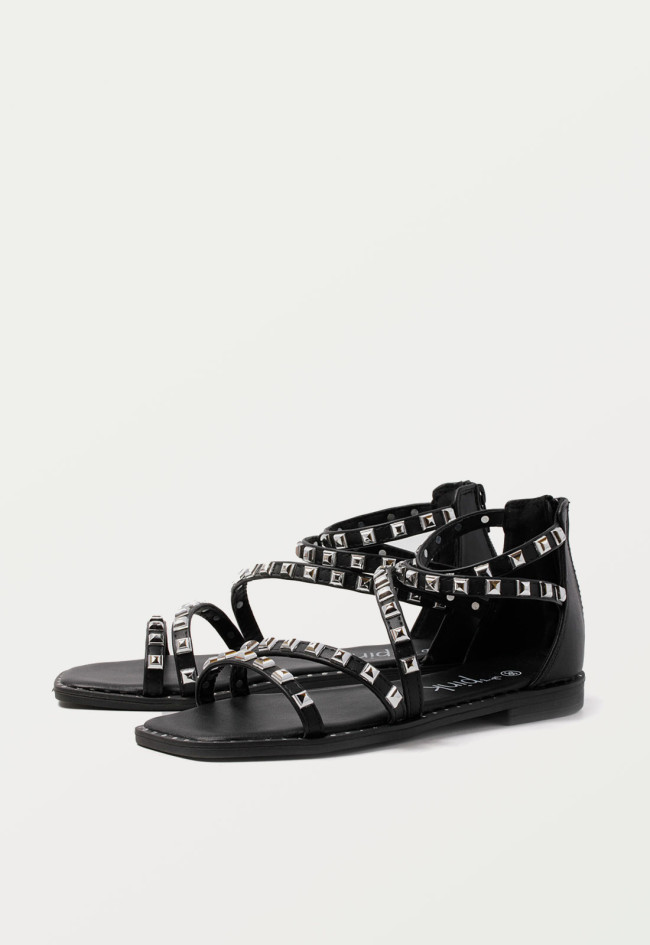Sandalia con tachas de mujer negro Why Pink? 60-2069