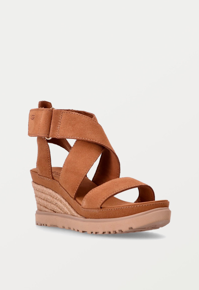 Sandalia cuña esparto de mujer cuero UGG w ileana ankle