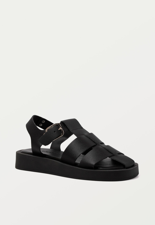 Sandalia romana de mujer negro VAS 7366-417