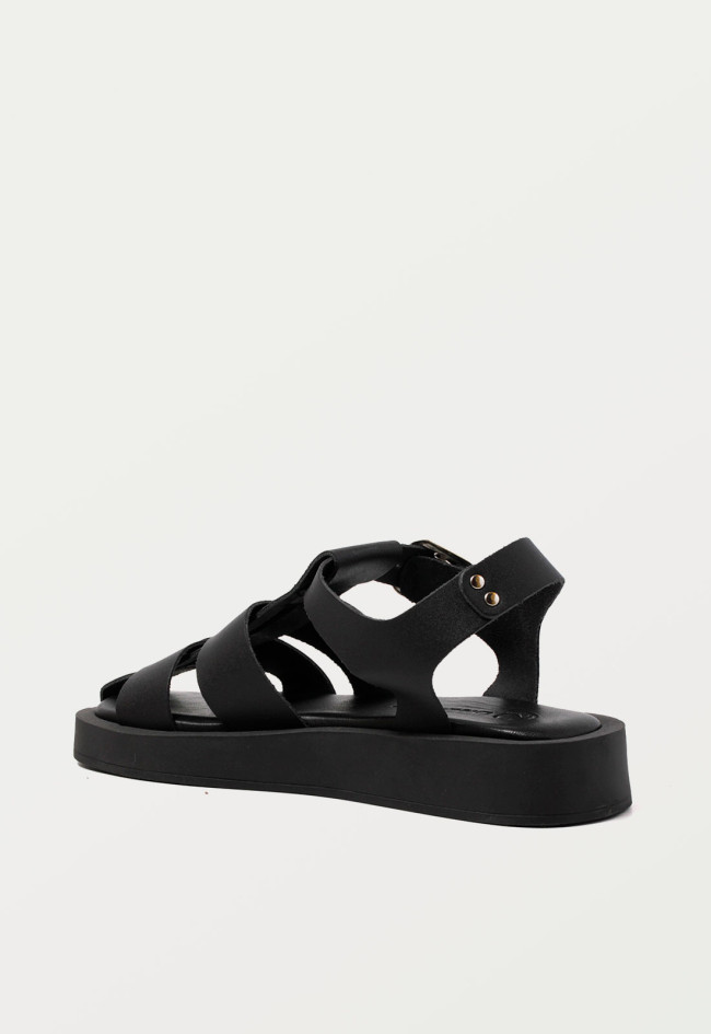 Sandalia romana de mujer negro VAS 7366-417