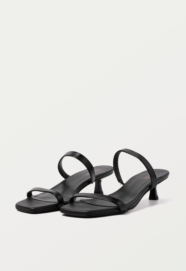 Sandalia tacón de mujer negro VAS 190