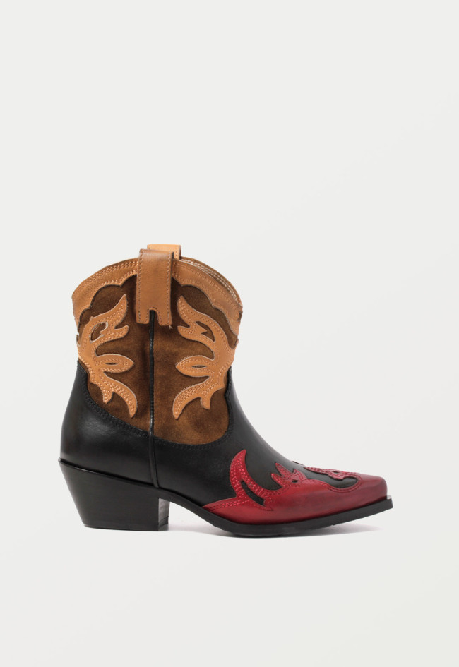 Botín cowboy de mujer negro Metisse dx221/2