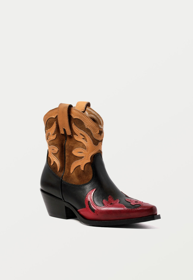 Botín cowboy de mujer negro Metisse dx221/2