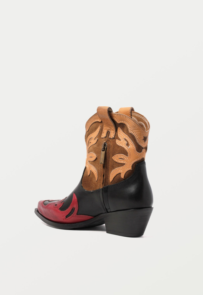 Botín cowboy de mujer negro Metisse dx221/2