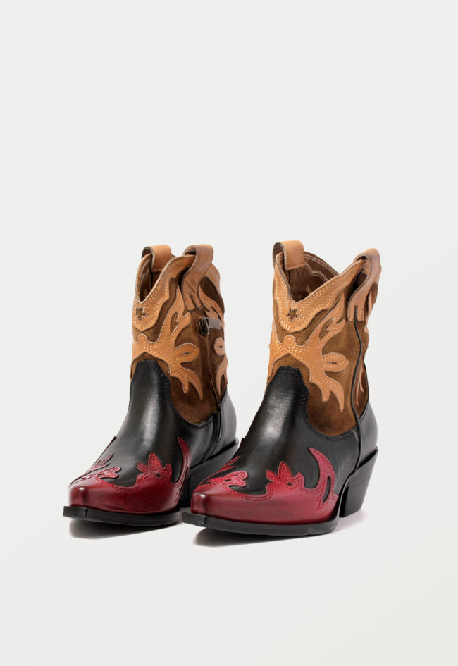 Botín cowboy de mujer negro Metisse dx221/2