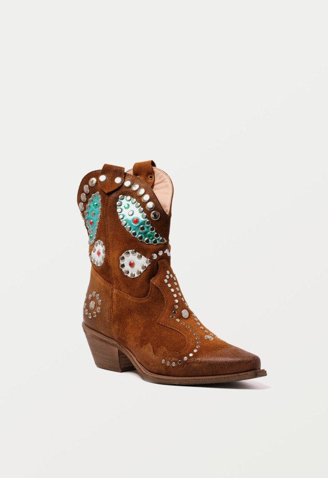 Botín cowboy de mujer cuero Metisse tb739
