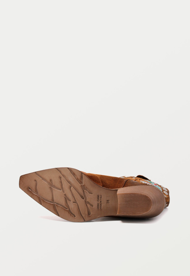 Botín cowboy de mujer cuero Metisse tb739