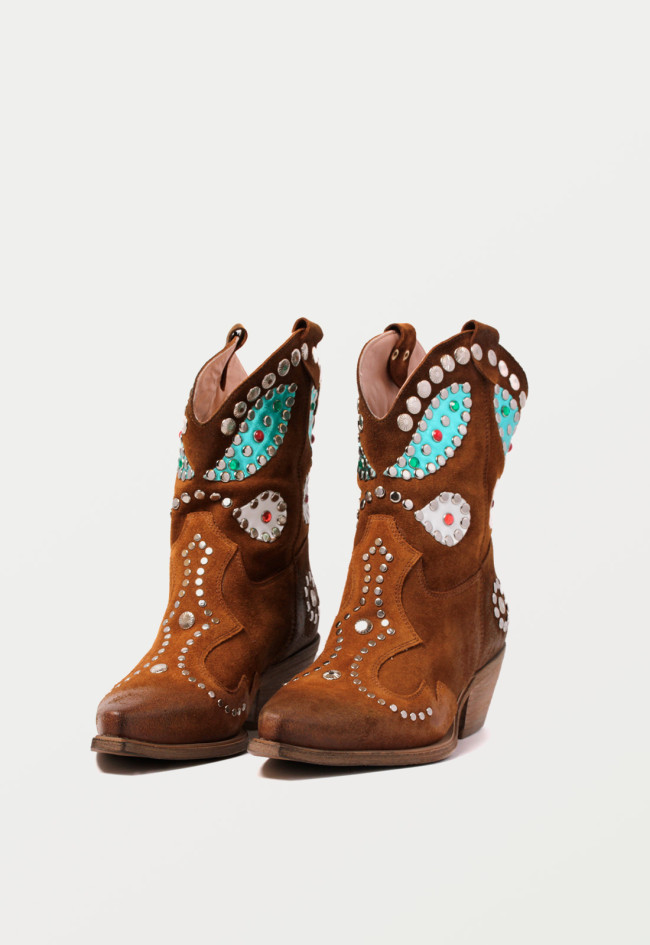 Botín cowboy de mujer cuero Metisse tb739