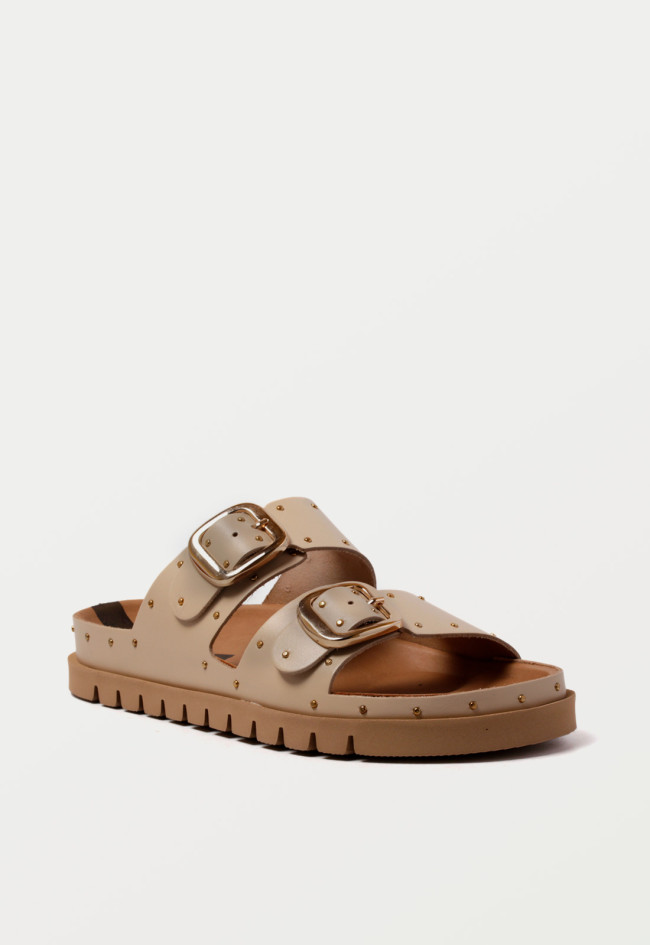 Sandalia hebillas de mujer crema TakeMe teu 2401