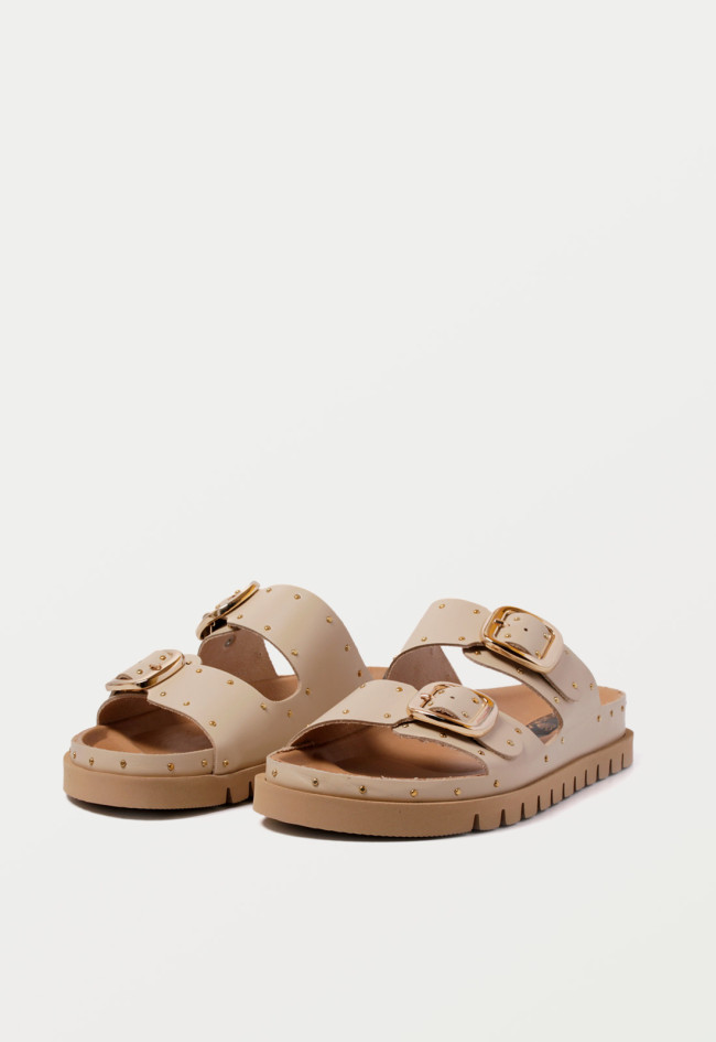 Sandalia hebillas de mujer crema TakeMe teu 2401