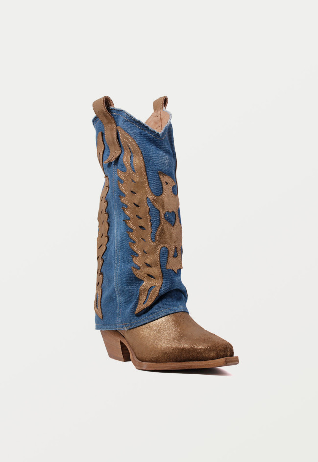 Bota cowboy de mujer azul Metisse dx679
