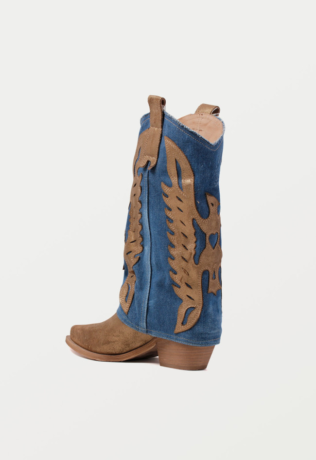 Bota cowboy de mujer azul Metisse dx679