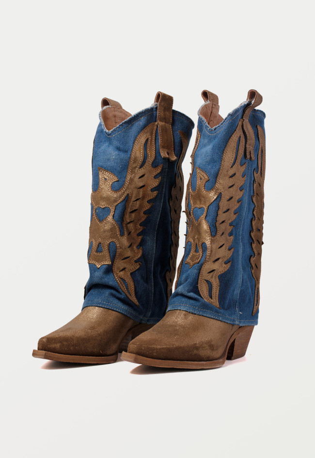 Bota cowboy de mujer azul Metisse dx679