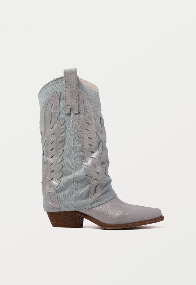 Bota cowboy de mujer oro Metisse tb679