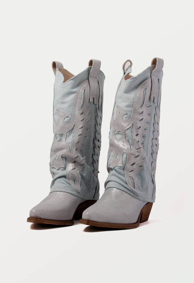 Bota cowboy de mujer oro Metisse tb679