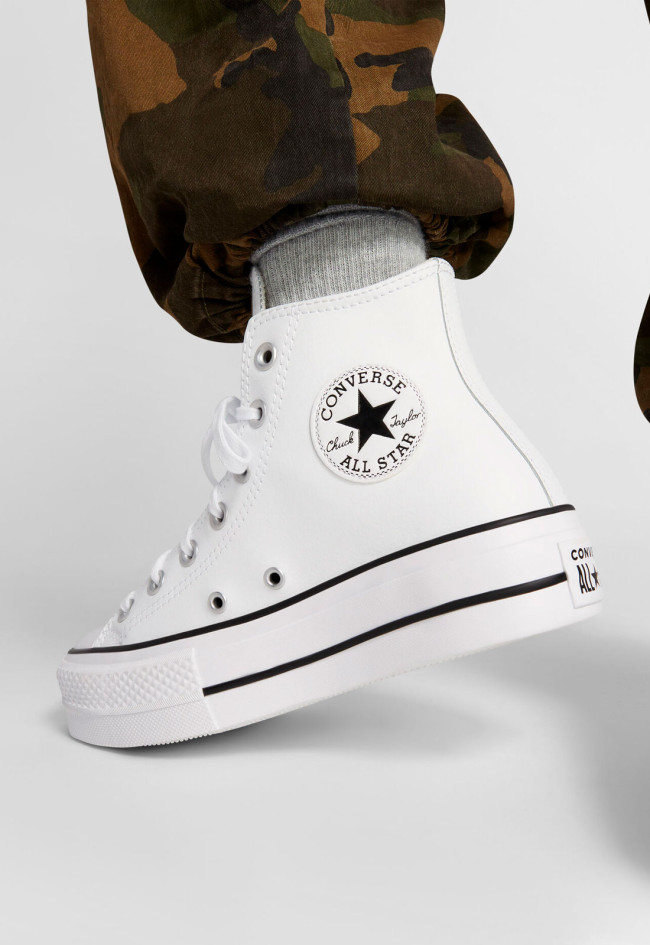 Deportivo de mujer blanco Converse chuck taylor all star leather platform