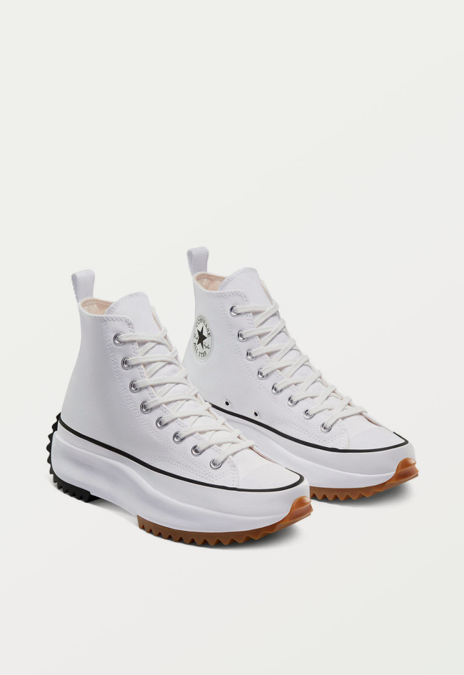 Deportivo de mujer blanco Converse run star hike canvas platform - white/black/gum