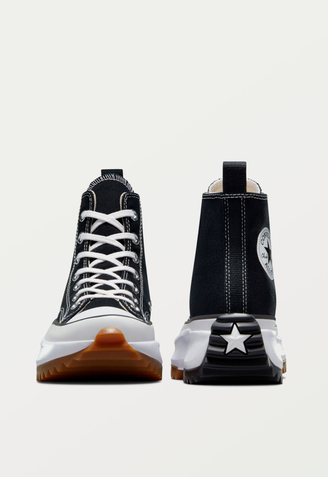 Deportivo de mujer negro Converse run star hike canvas platform -black/white/gum