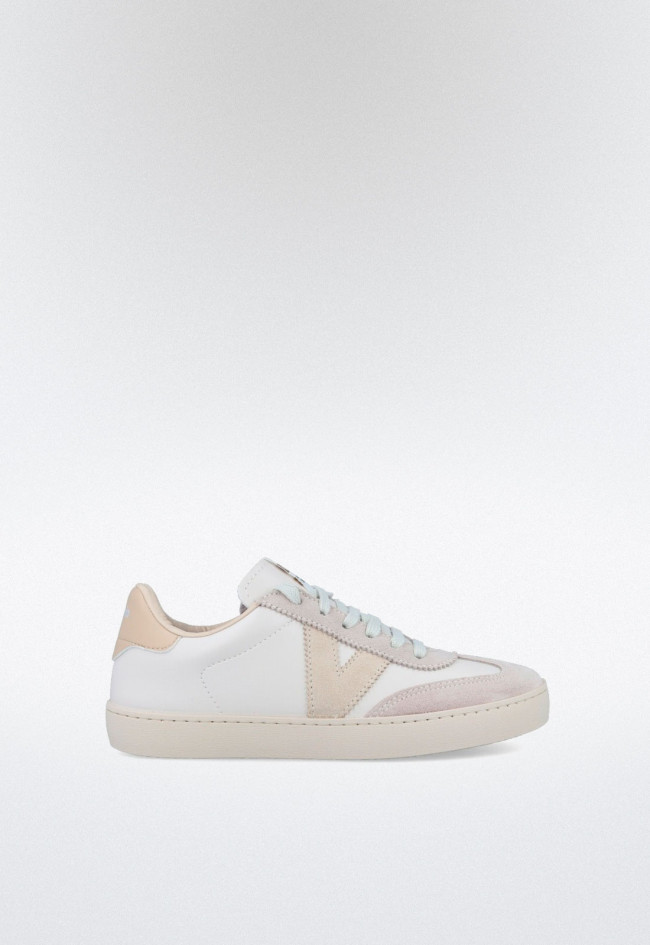 Zapatillas blancas unisex efecto piel y serraje – corte ciclista y fabricación sostenible en España | VICTORIA Berlín CICLISTA