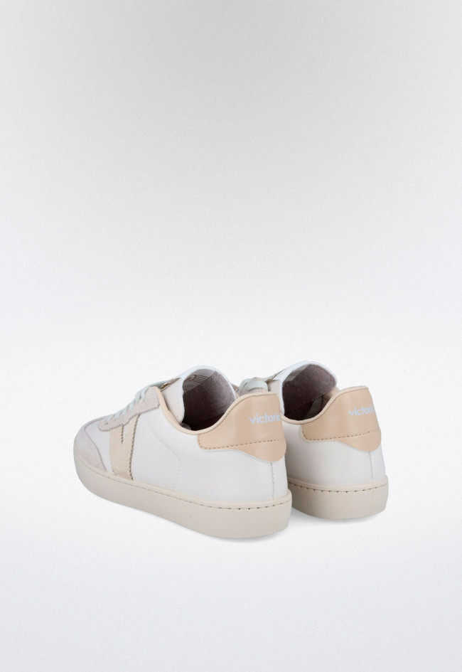 Zapatillas blancas unisex efecto piel y serraje – corte ciclista y fabricación sostenible en España | VICTORIA Berlín CICLISTA