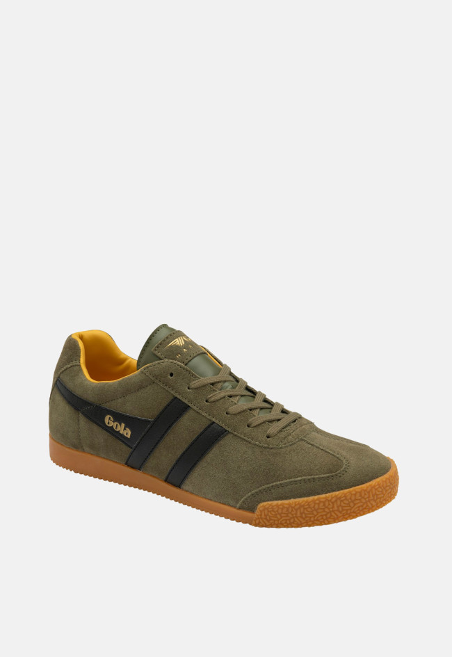 Deportivo de hombre kaki Gola harrier suede