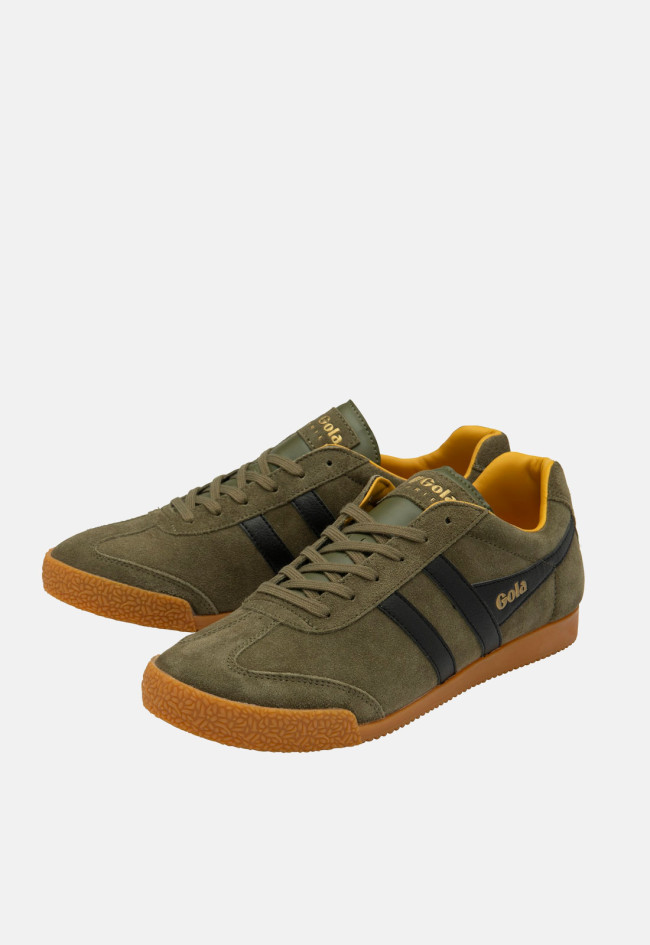 Deportivo de hombre kaki Gola harrier suede