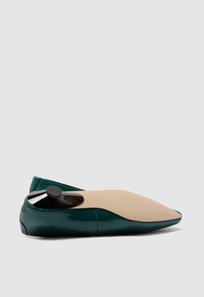Zapato bailarina de mujer verde Glo salon t2