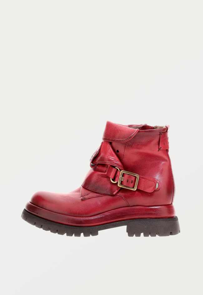Botín biker de mujer rojo A.S. 98 b51210