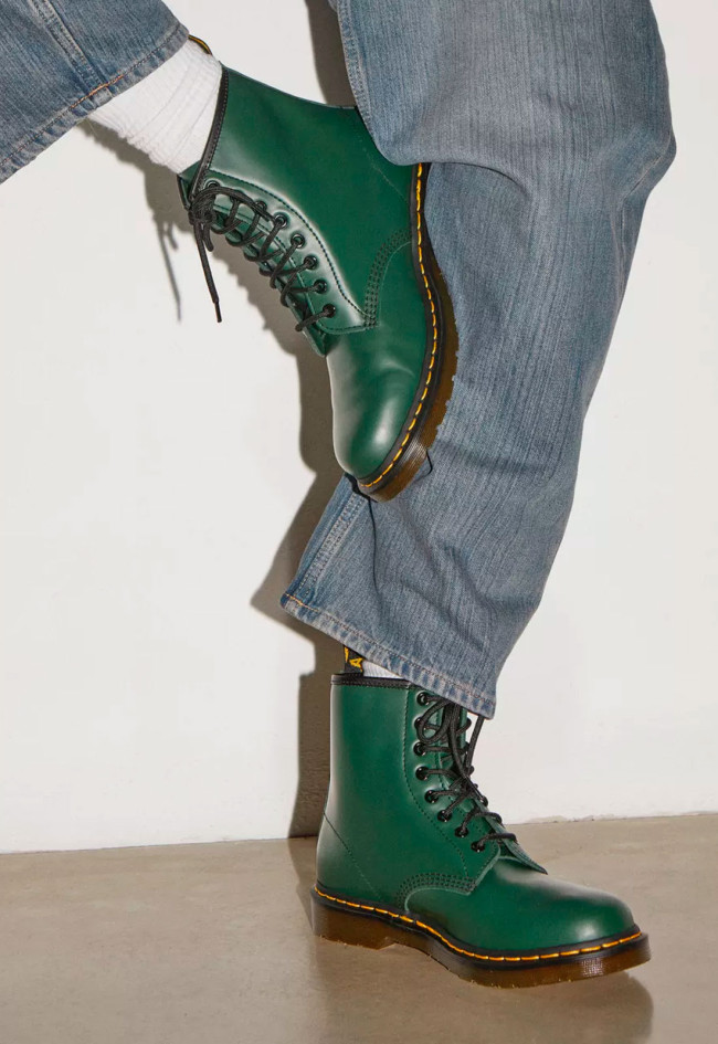 Botín de hombre verde Dr Martens 1460 smooth