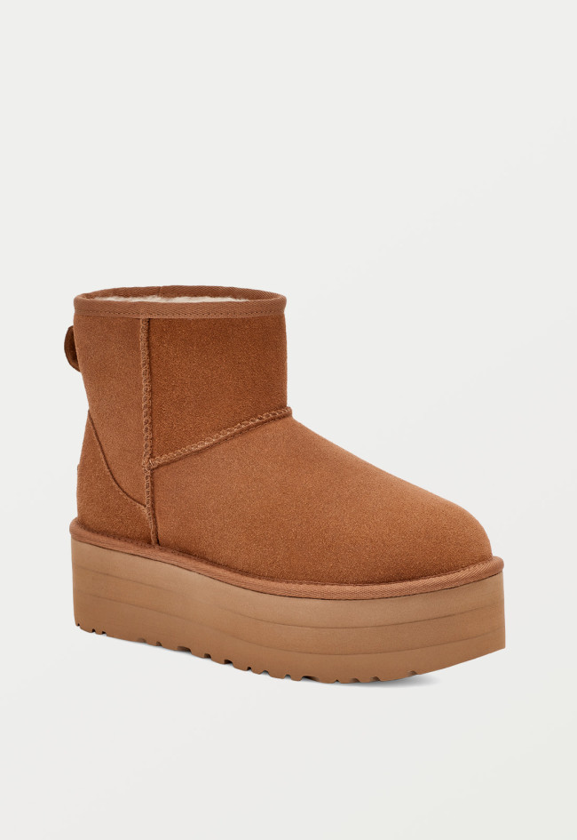 Botín australiano de mujer cuero UGG classic mini platform