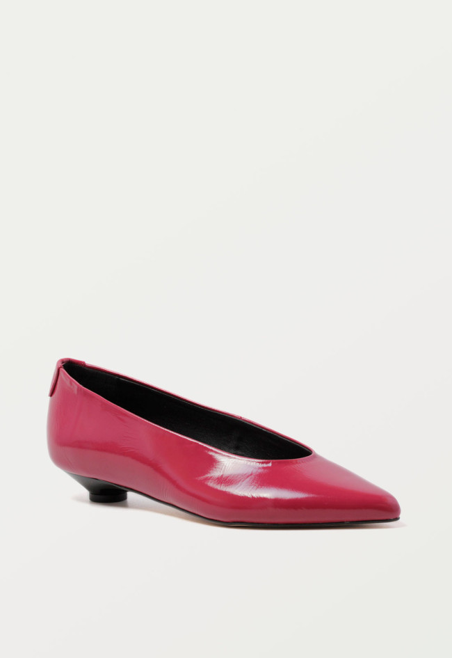 Zapato bailarina de mujer burdeos Glo salon t2