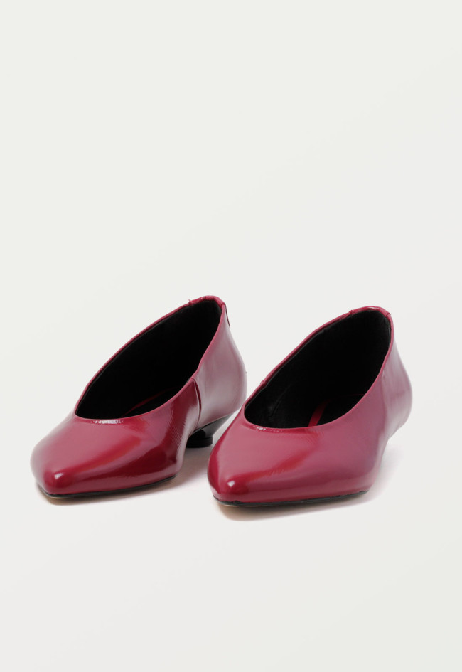 Zapato bailarina de mujer burdeos Glo salon t2