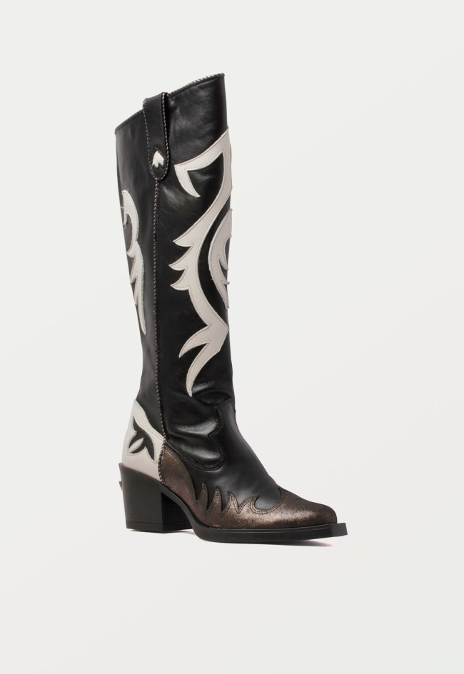 Bota cowboy de mujer plomo Nemonic 2354