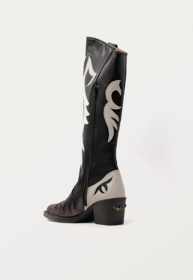Bota cowboy de mujer plomo Nemonic 2354