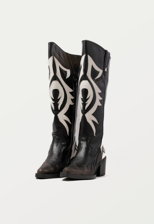 Bota cowboy de mujer plomo Nemonic 2354