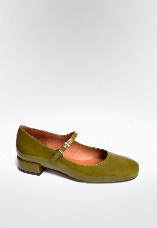 Zapato bailarina de mujer verde Alarcón 24515-610a
