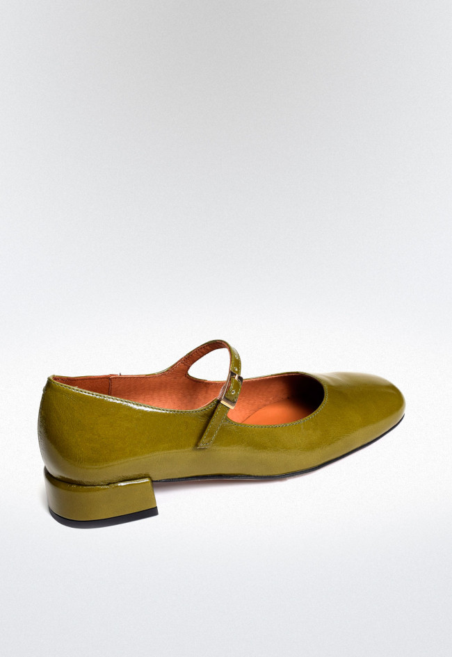 Zapato bailarina de mujer verde Alarcón 24515-610a