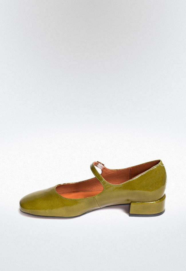 Zapato bailarina de mujer verde Alarcón 24515-610a