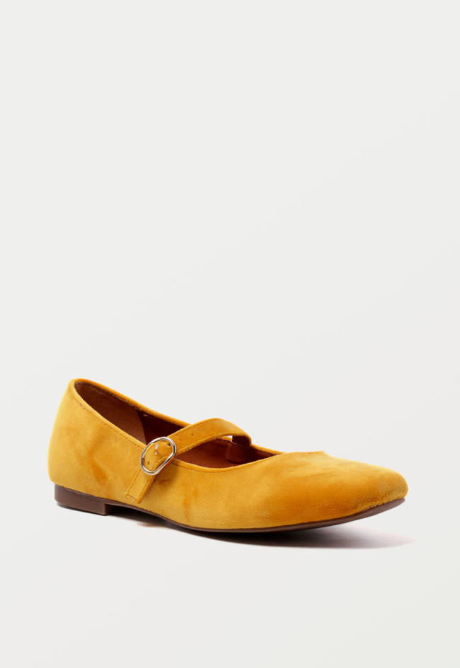 Zapato bailarina de mujer amarillo Glo merc puntera cuadrada