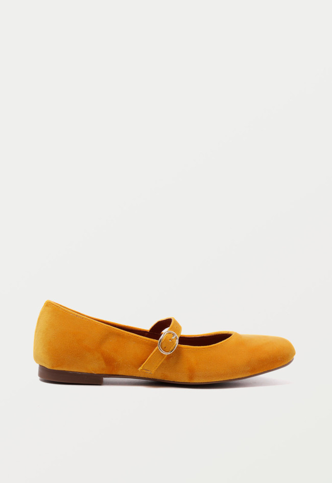 Zapato bailarina de mujer amarillo Glo merc puntera cuadrada