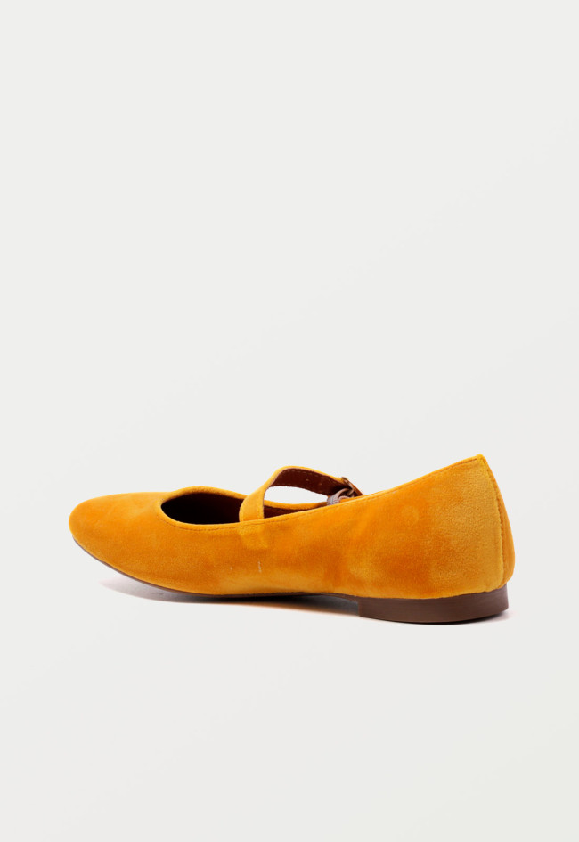 Zapato bailarina de mujer amarillo Glo merc puntera cuadrada