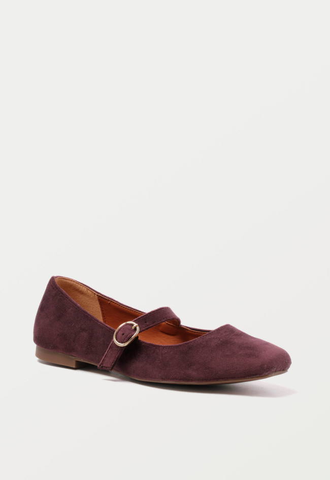 Zapato bailarina de mujer morado Glo merc puntera cuadrada
