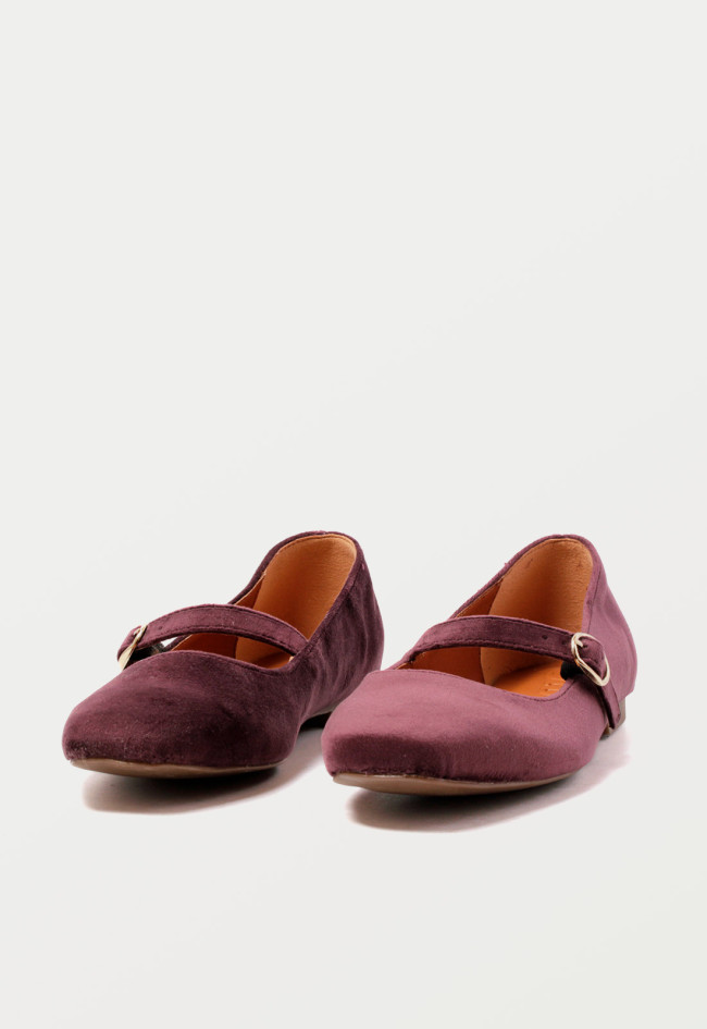 Zapato bailarina de mujer morado Glo merc puntera cuadrada