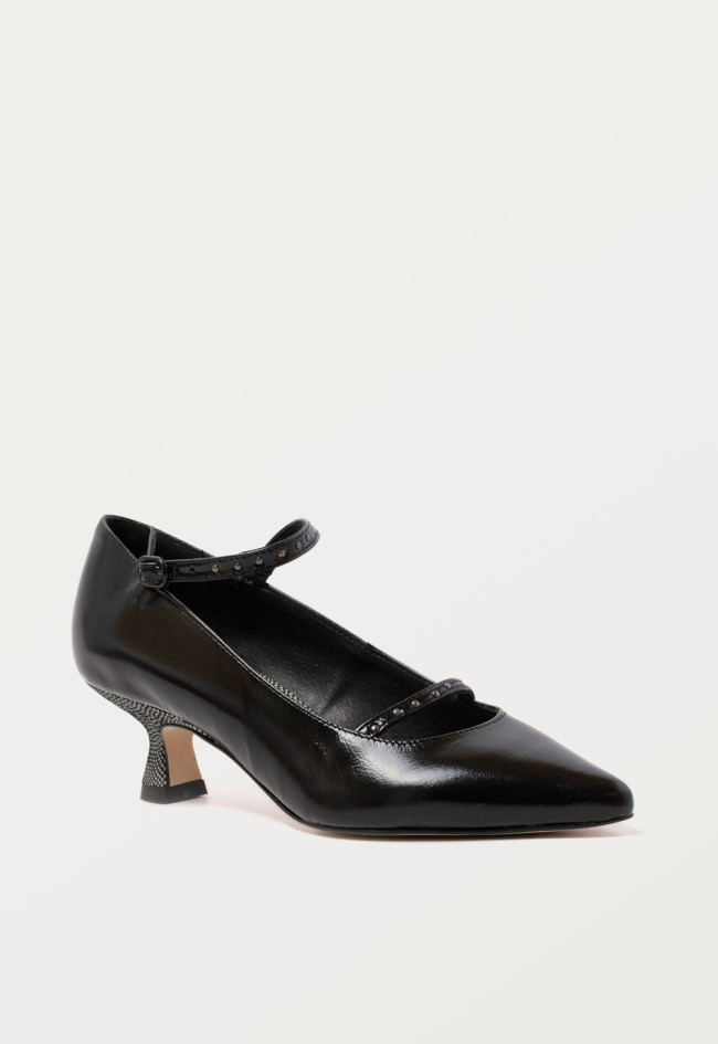 Zapato tacón de mujer negro Glo tont t4